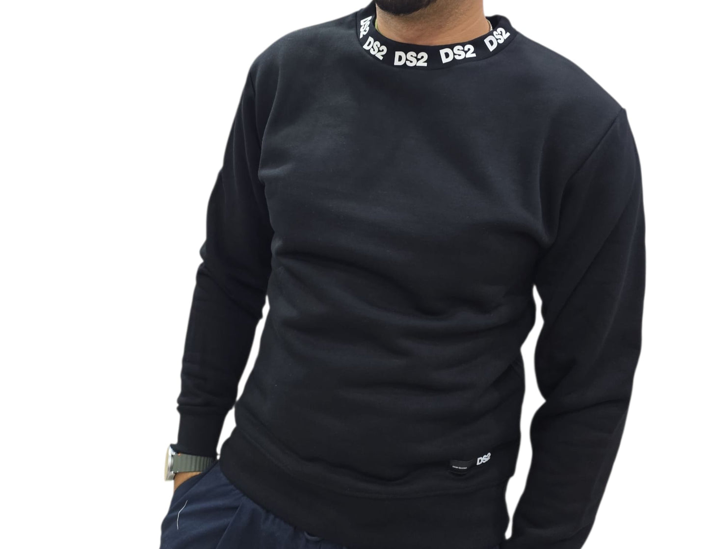 Felpa DROP SEASON Girocollo con colletto in stampa