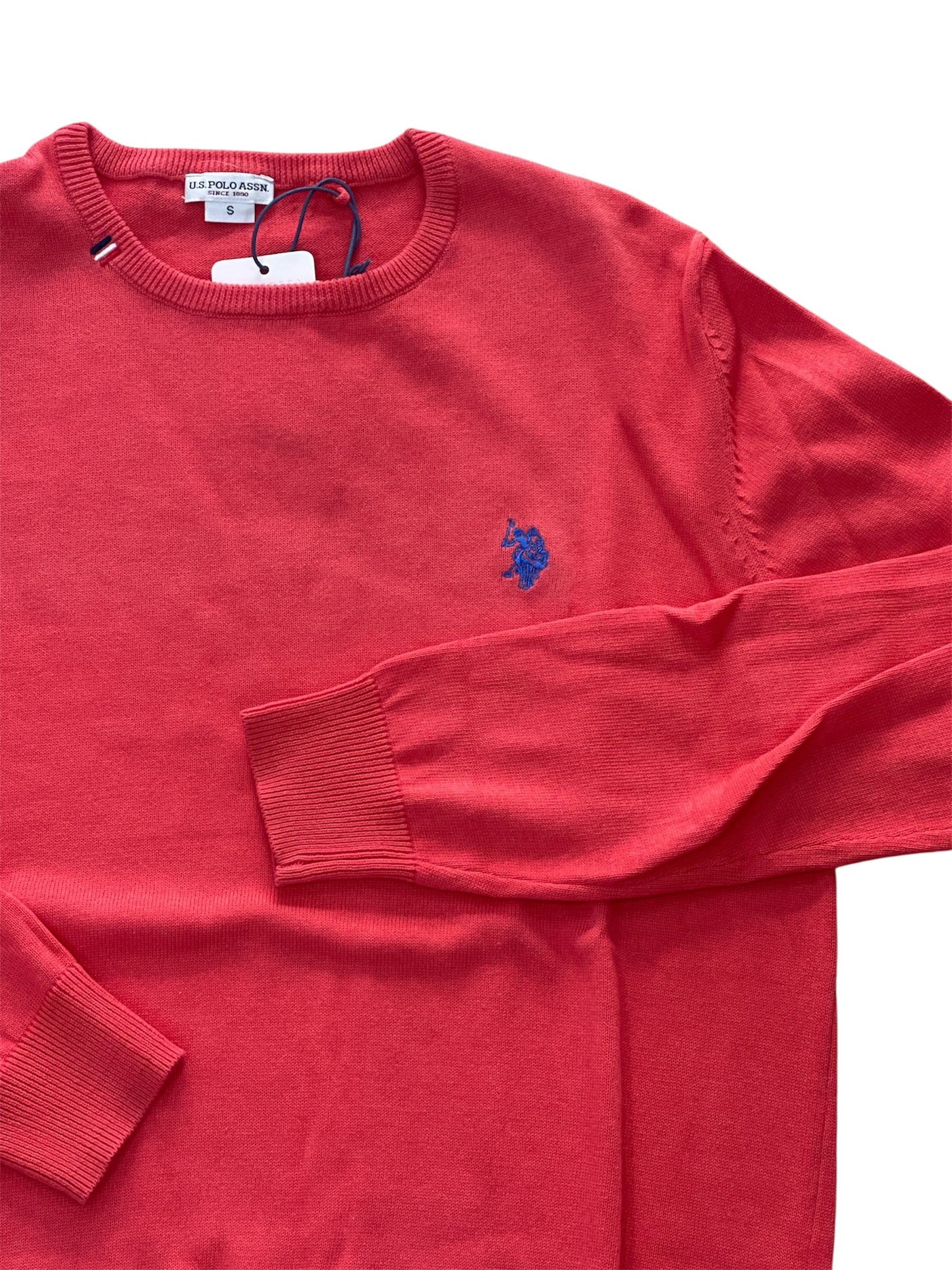 Maglione U.S POLO ASSN rosa con logo in blu