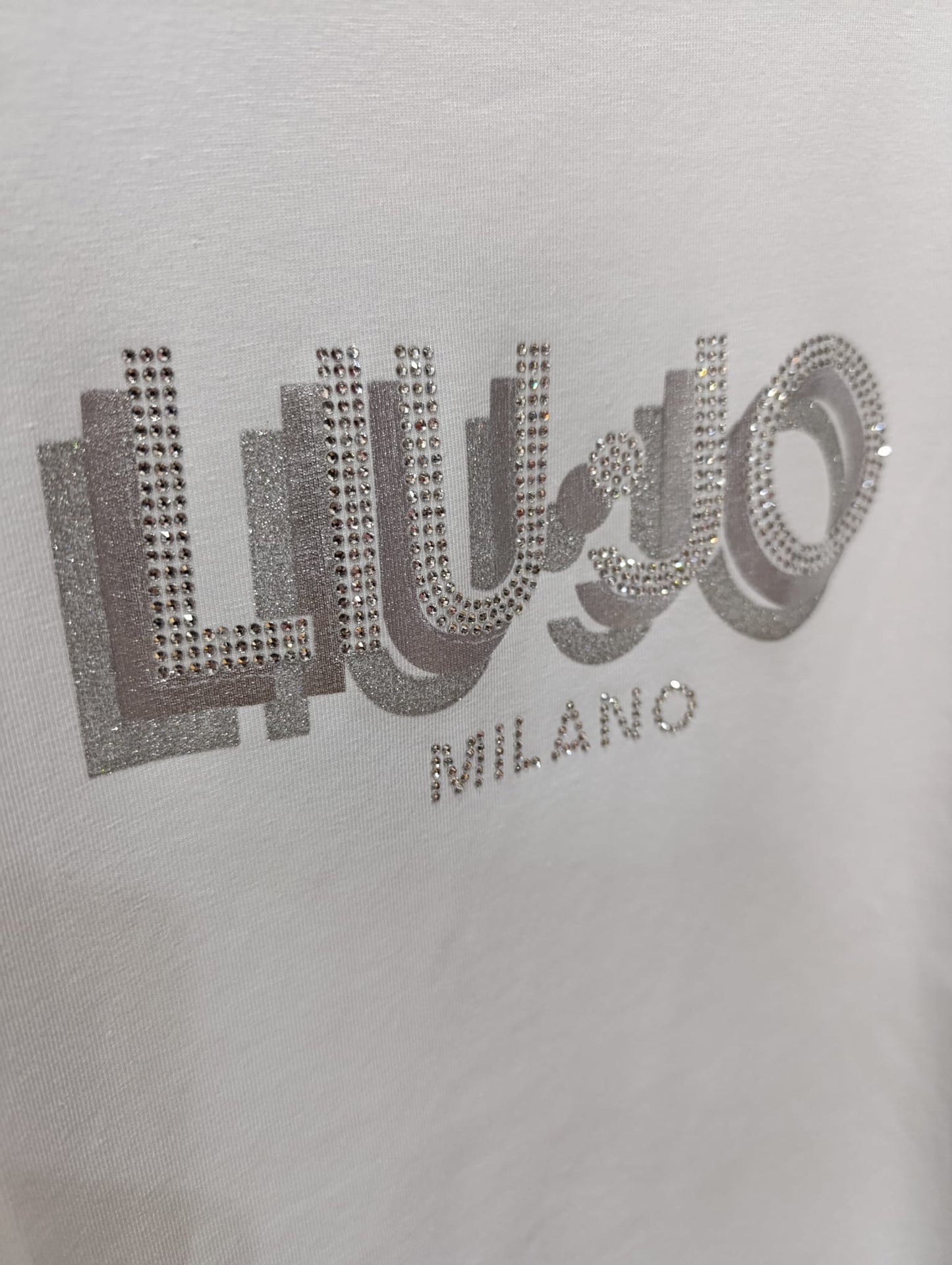 t-Shirt LIU JO logo glitter e strass 214