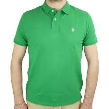 Polo U.S POLO ASSN Verde logo rosa 292