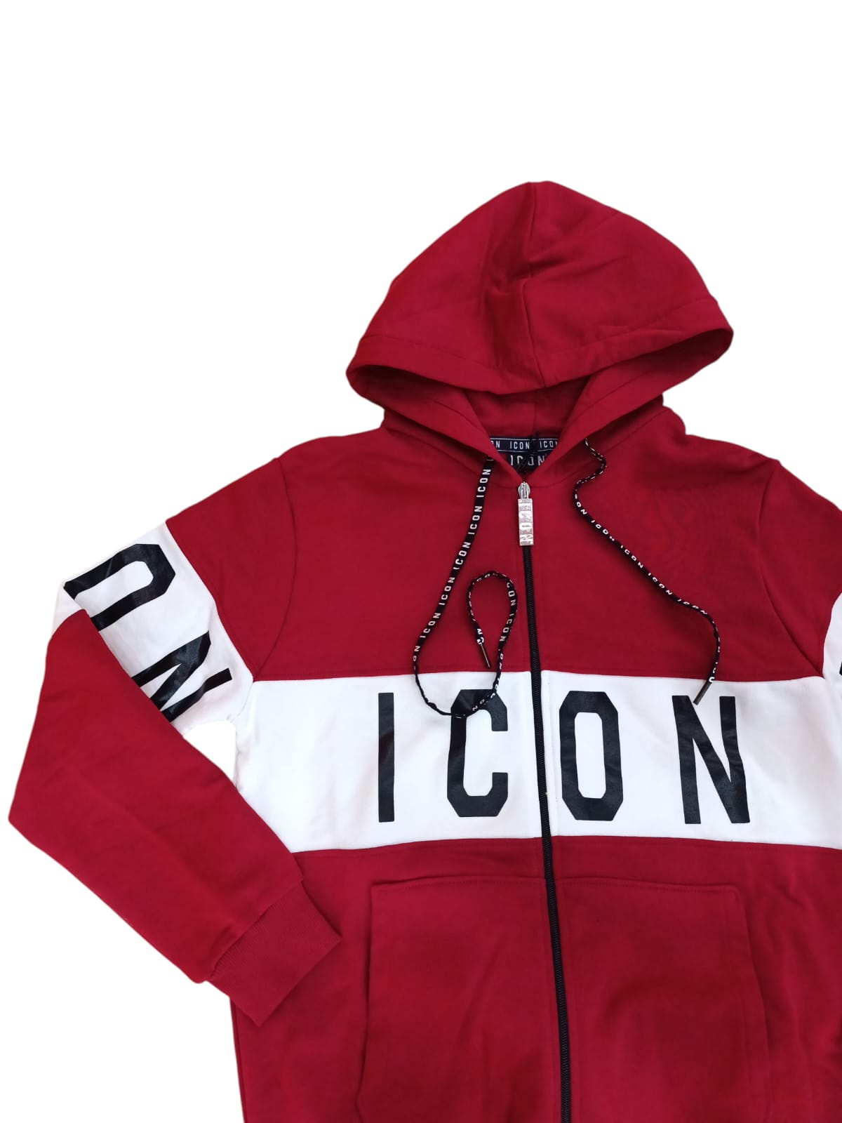 Felpa Icon garzata con zip in maxi Logo