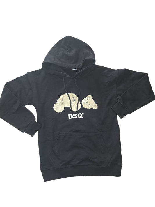 FELPA DSQ2 con cappuccio e orsetto in stampa
