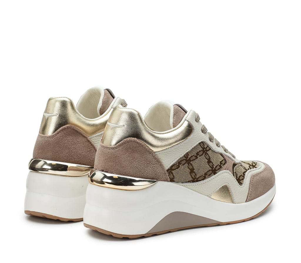 Sneakers Guardiani Beige-Grain in pelle e tessuto