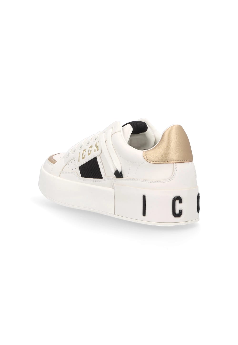 Sneakers ICON in ecopelle bianco e oro