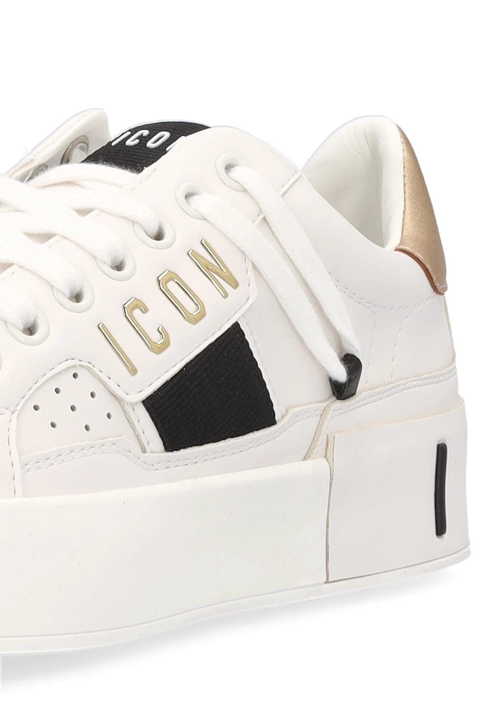 Sneakers ICON in ecopelle bianco e oro
