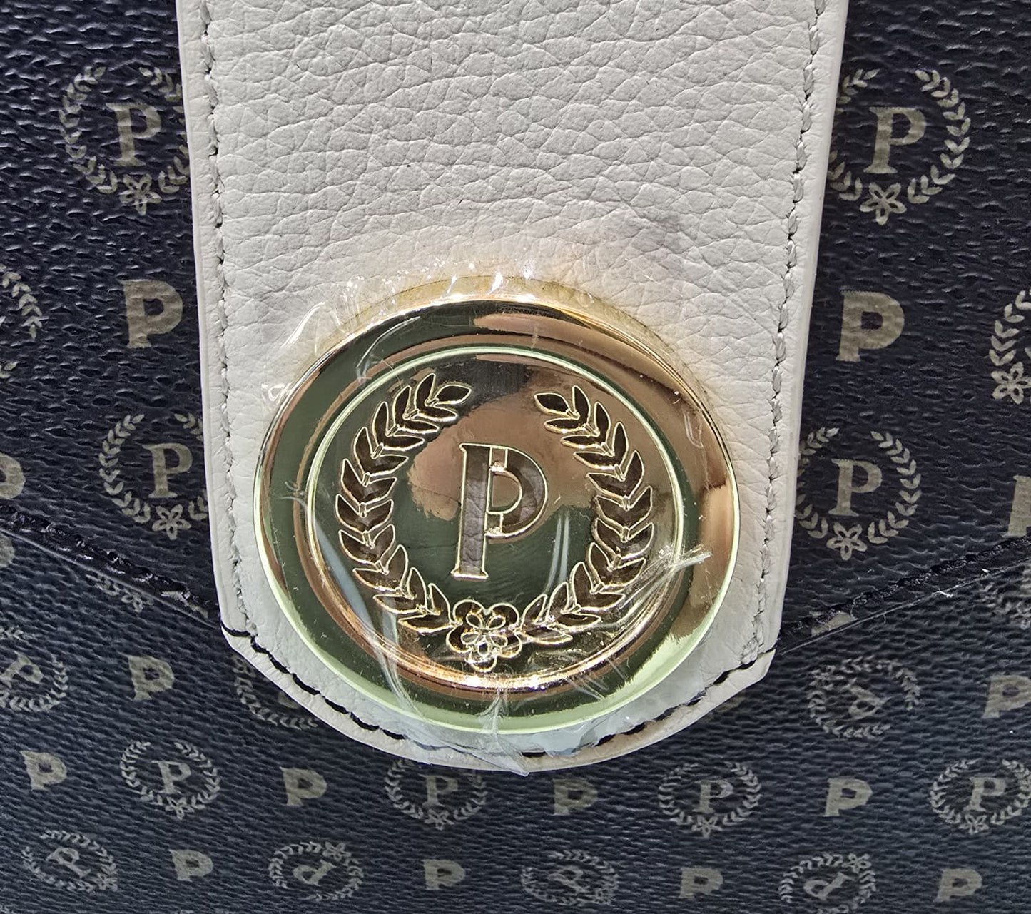 Borsa POLLINI Heritage tracolla nera e avorio