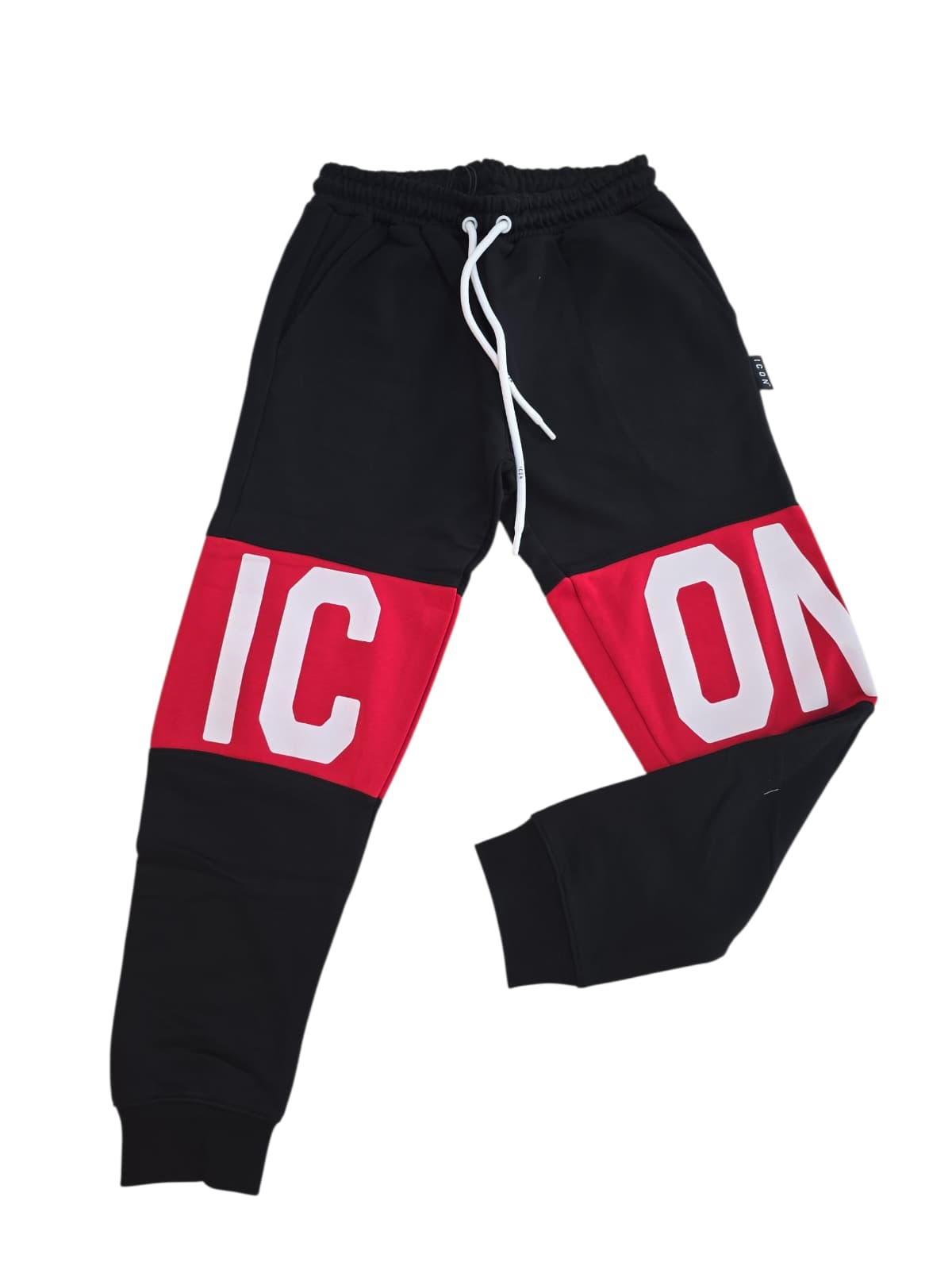 Tuta ICON MAXI LOGO girocollo garzato nero rosso