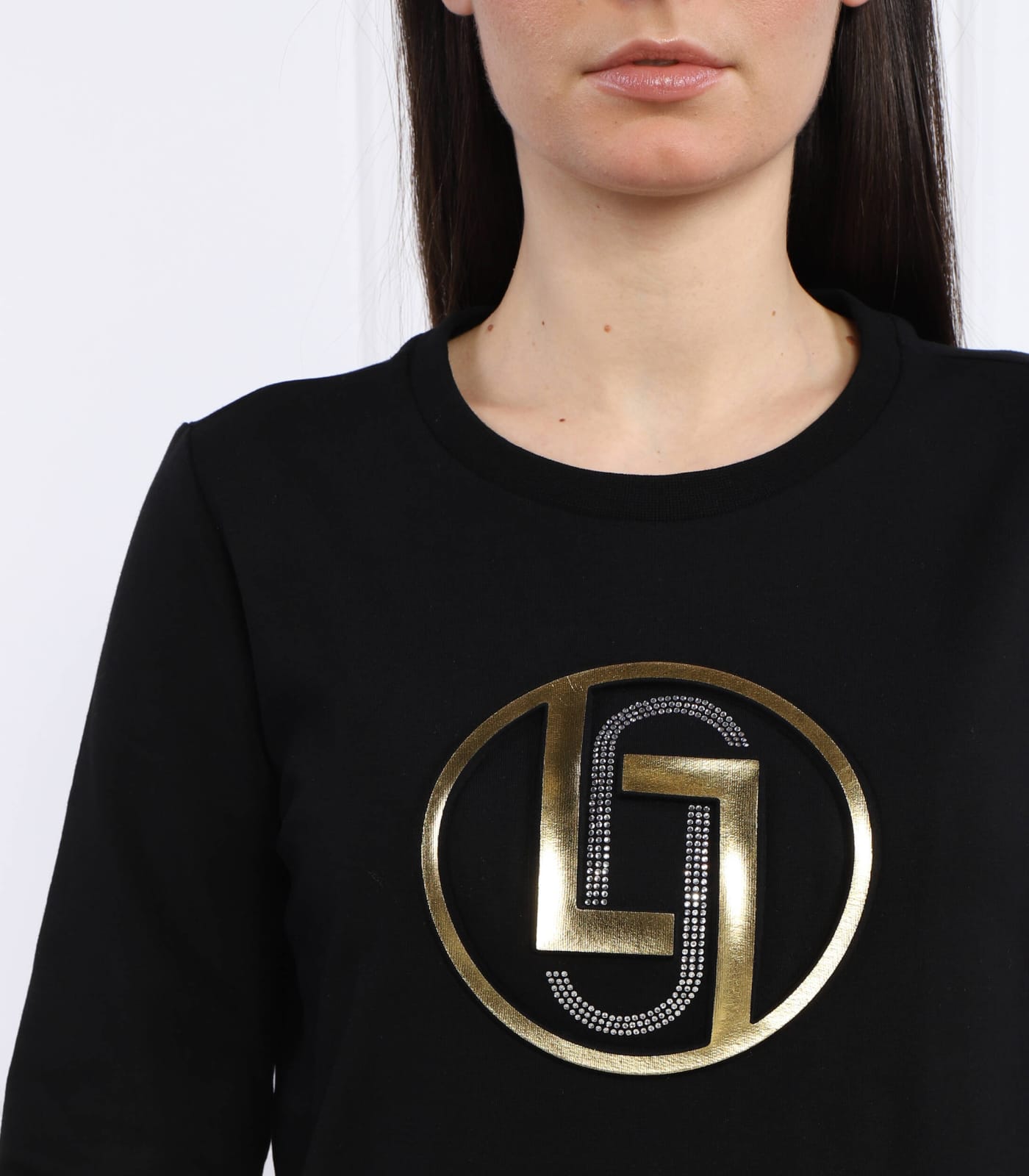 Felpa Liu JO in cotone con stras 2 colori