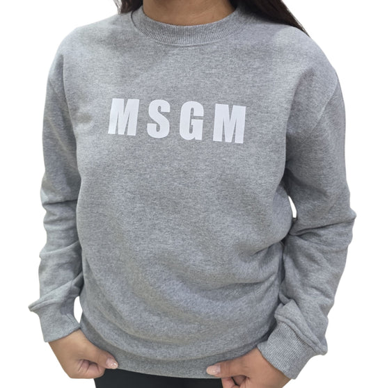 Felpa  MSGM Donna in cotone garzato Grigia