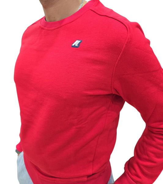Felpa K-Way girocollo rossa