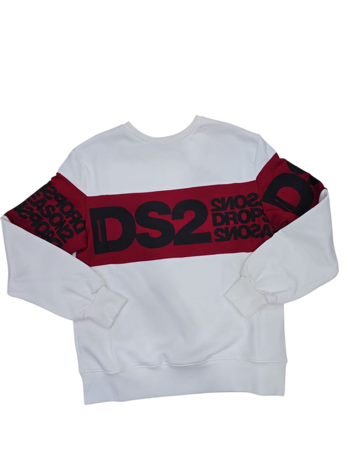 Felpa DROP SEASON2 Girocollo  bianco rosso nero