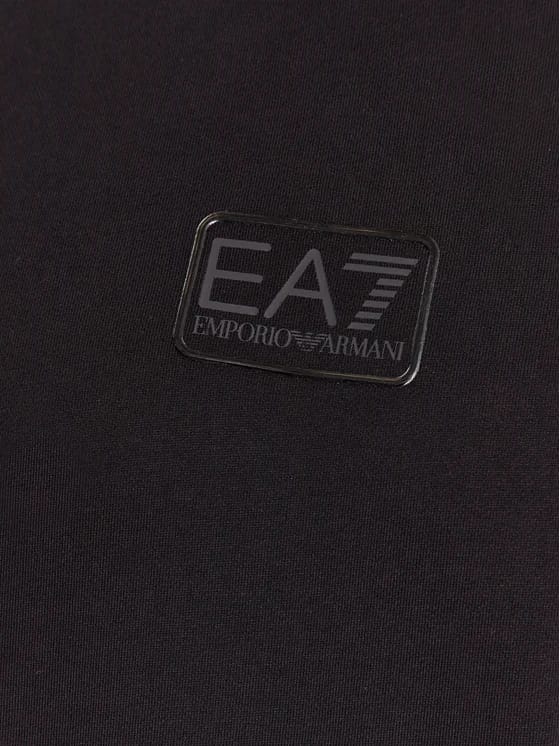 Felpa Emporio Armani girocollo nera logo centrale
