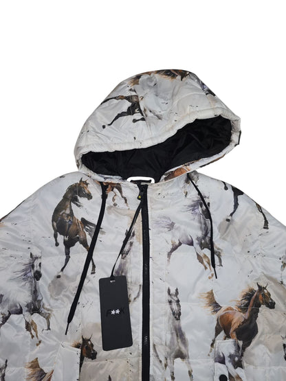 Piumini F**K modello  pipistrello  bianco fantasy