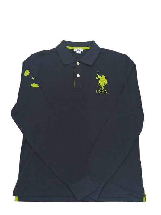 Polo US POLO manica lunga logo fluo