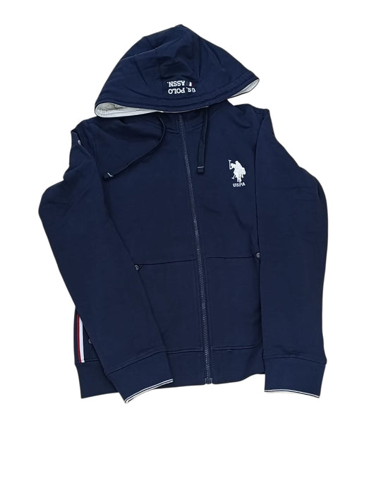 Felpa US POLO donna con zip e cappuccio