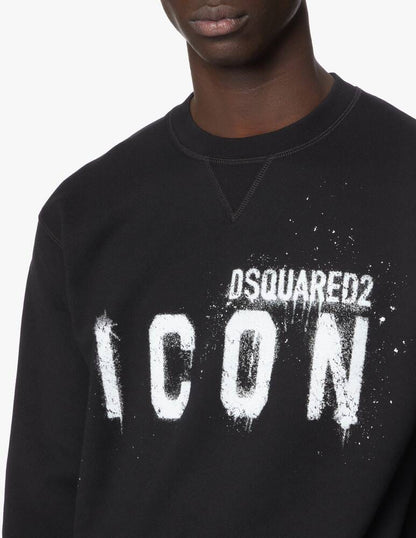 Felpa ICON DSQUARED2 con logo centrale ruvido