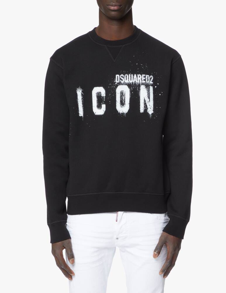 Felpa ICON DSQUARED2 con logo centrale ruvido
