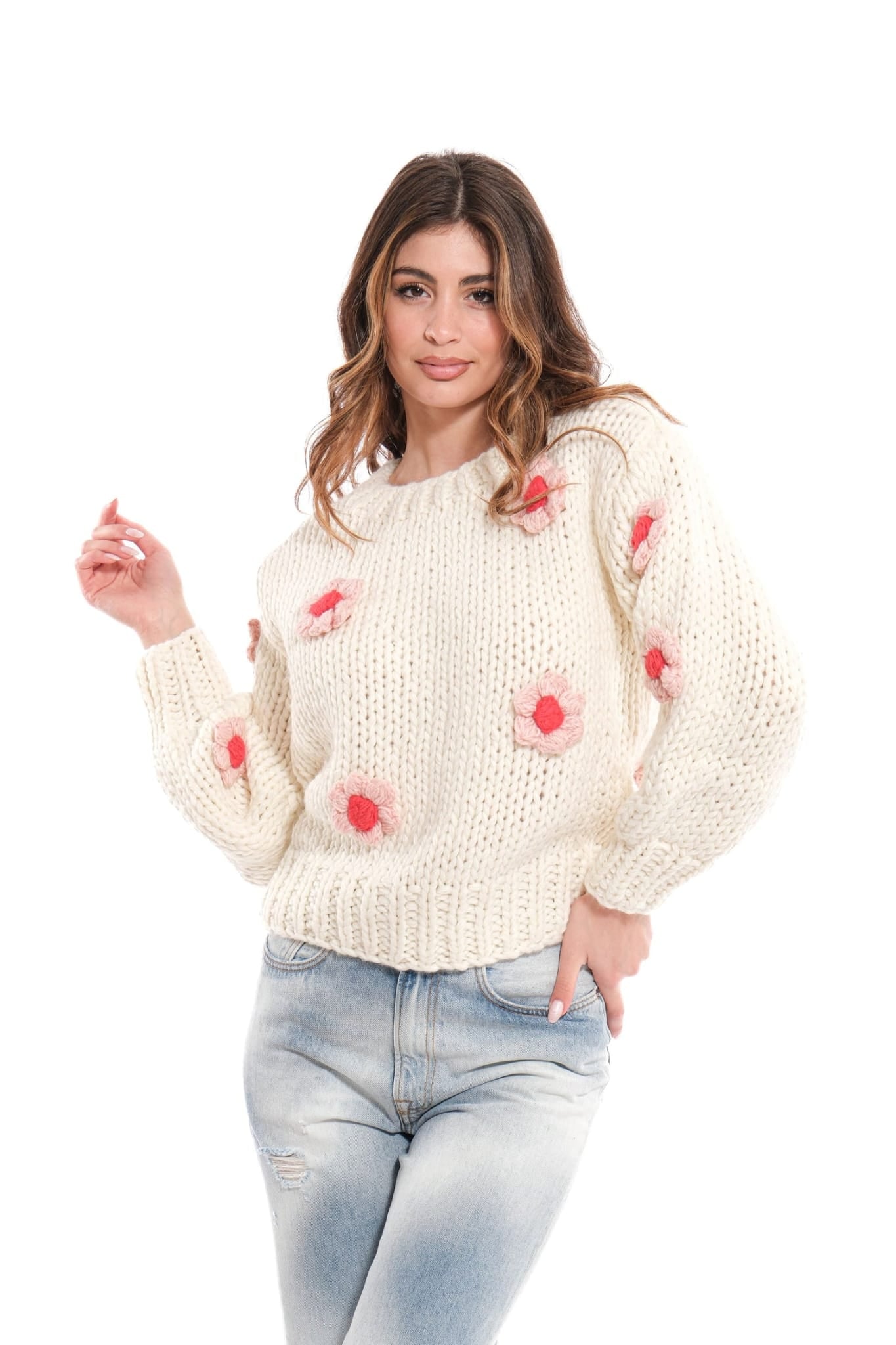 Maglione VICOLO ricamato con fiori