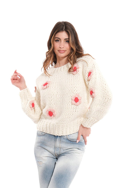 Maglione VICOLO ricamato con fiori