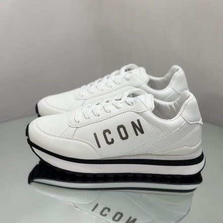 Sneakers ICON in ecopelle con maxi logo laterale