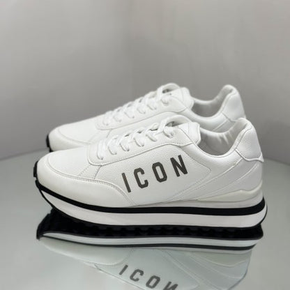 Sneakers ICON in ecopelle con maxi logo laterale