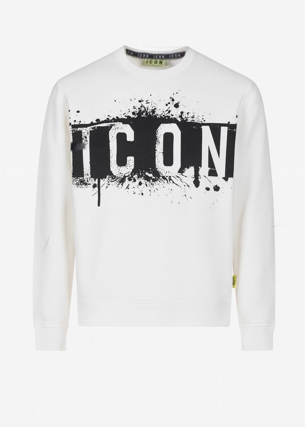 Felpa ICON girocollo  logo colatura bianca
