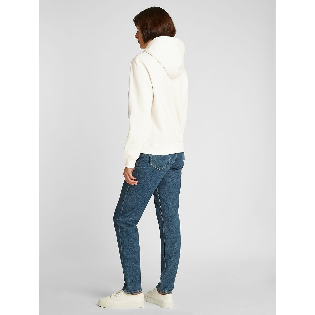 Felpa Calvin Klein in cotone garzato logo centrale