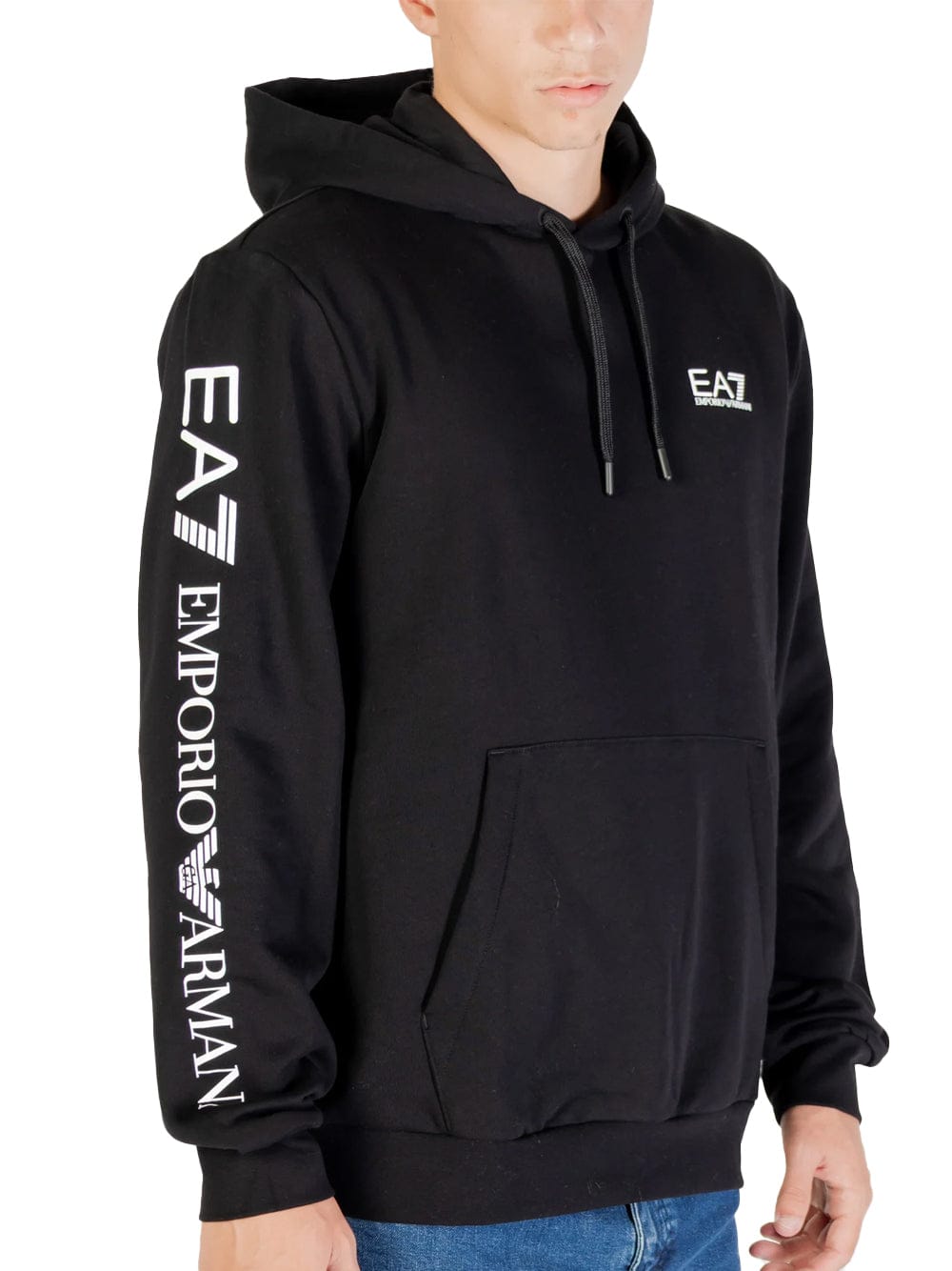 Felpa Emporio Armani garzata con logo alla manica