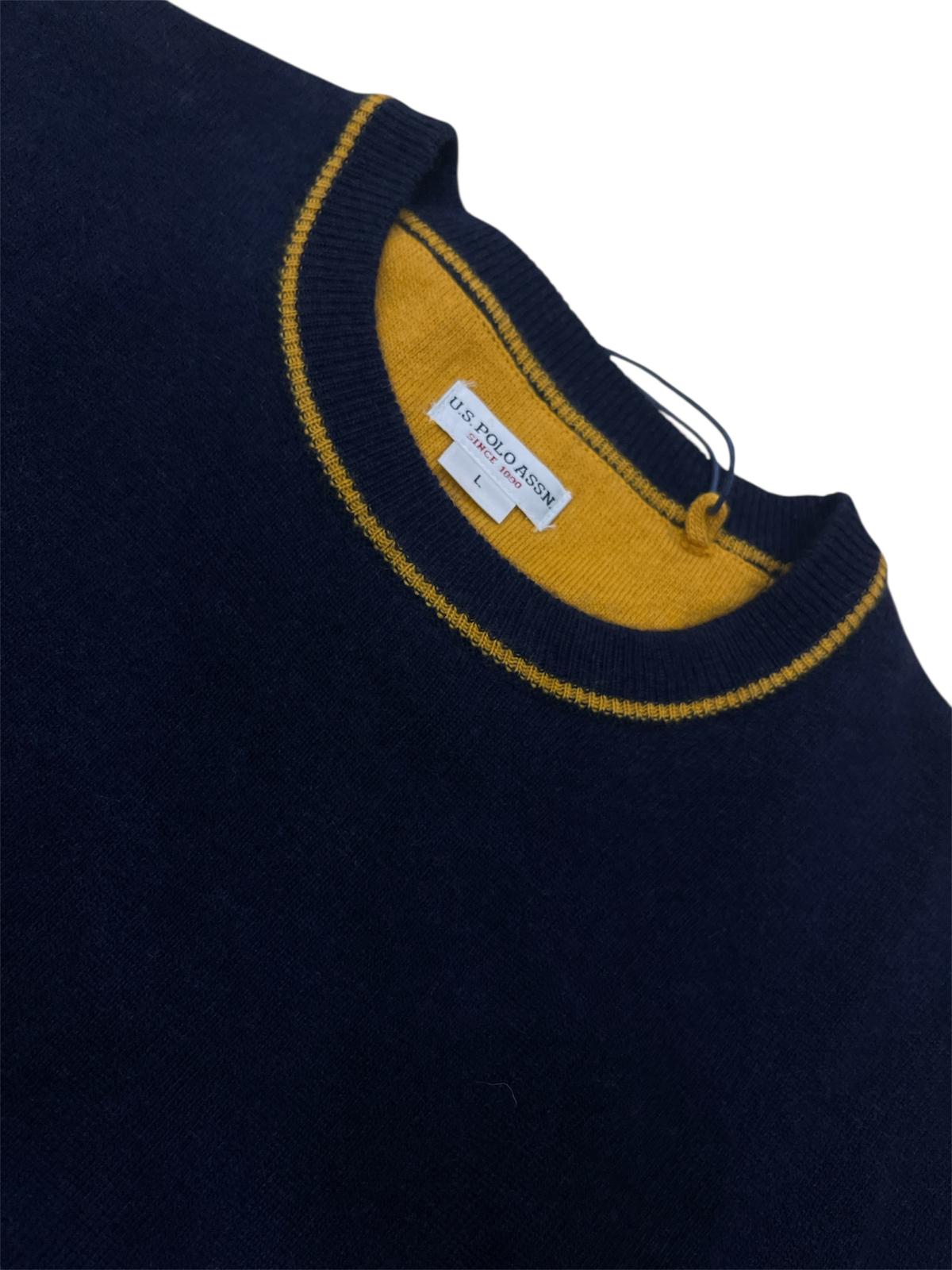 Maglione US POLO ASSN con dettagli in giallo