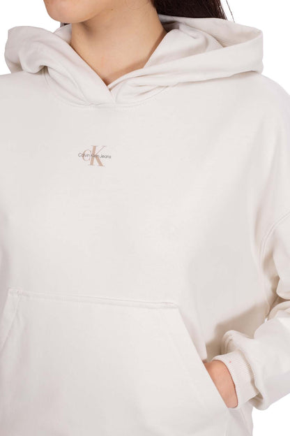 Felpa Calvin Klein  Donna ilory con cappuccio