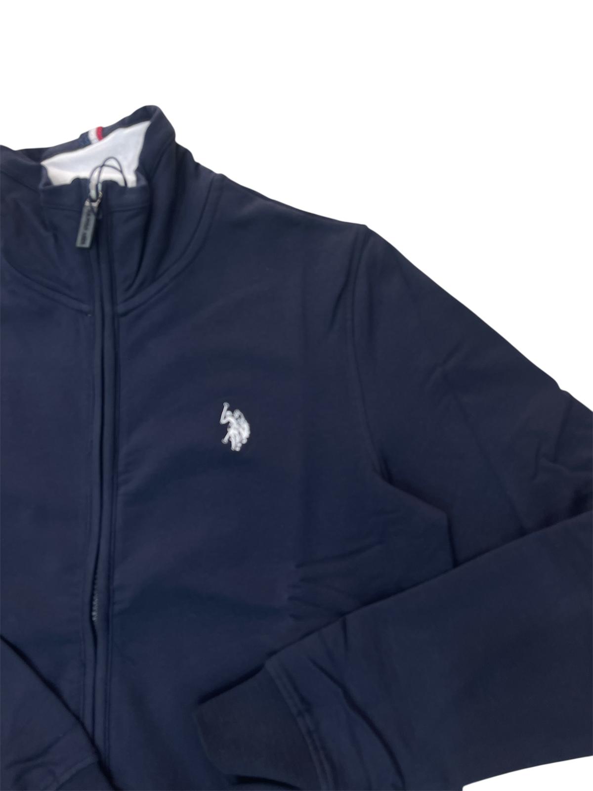 Felpa US POLO ASSN con zip e logo ricamato
