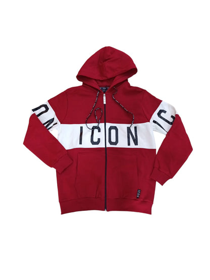 Felpa Icon garzata con zip in maxi Logo