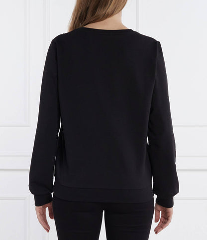 Felpa Liu Jo in cotone garzato con stras in spalla