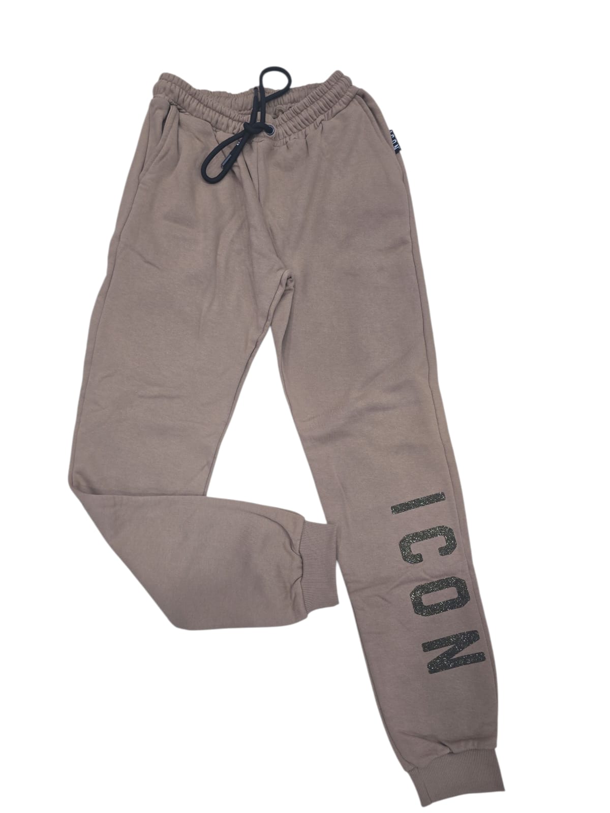 Tuta ICON Donna marrone con logo in strass oro