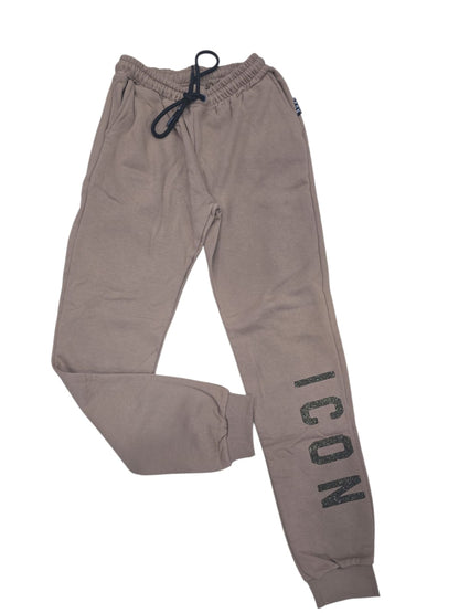 Tuta ICON Donna marrone con logo in strass oro