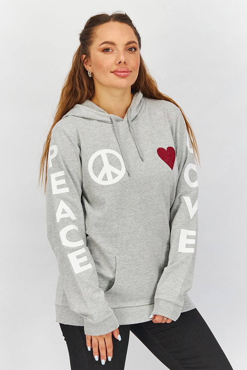 Felpa MOSCHINO con cappuccio grigia