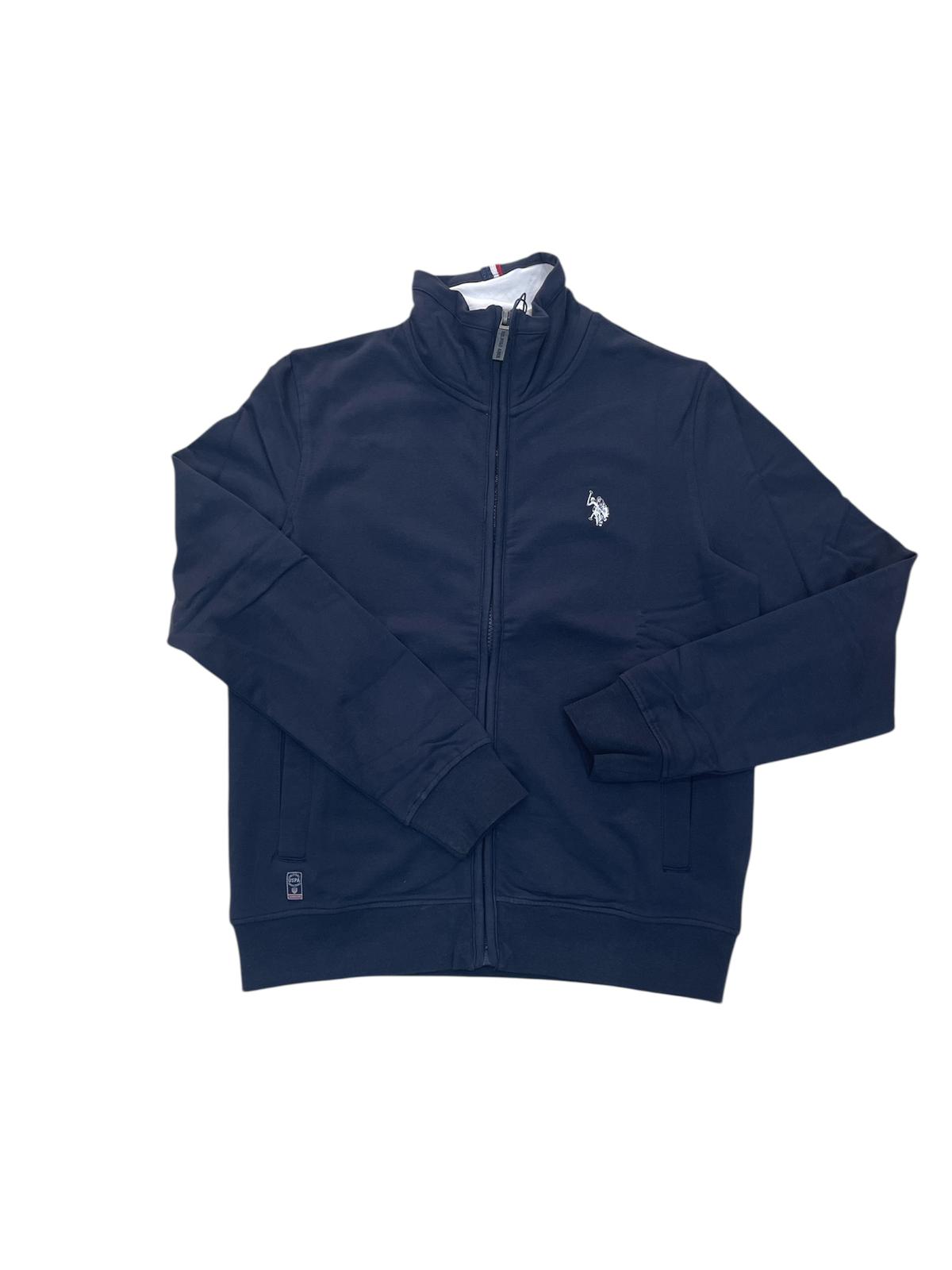 Felpa US POLO ASSN con zip e logo ricamato