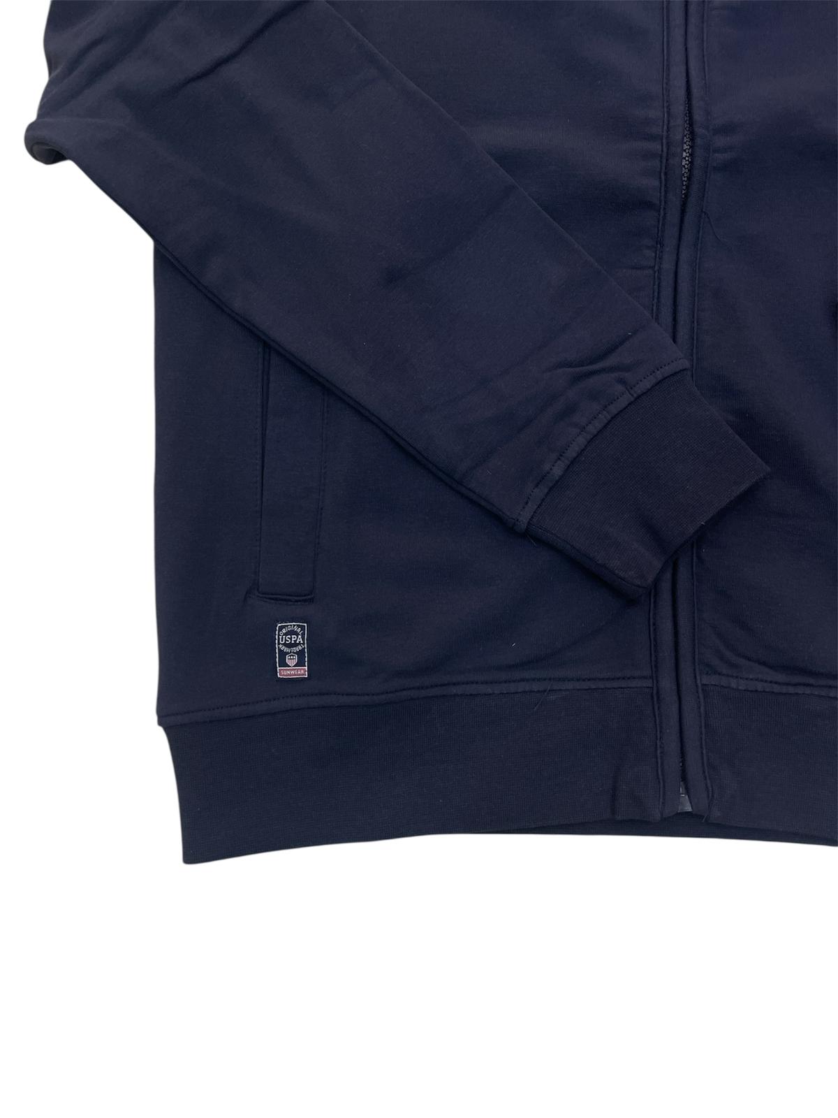 Felpa US POLO ASSN con zip e logo ricamato