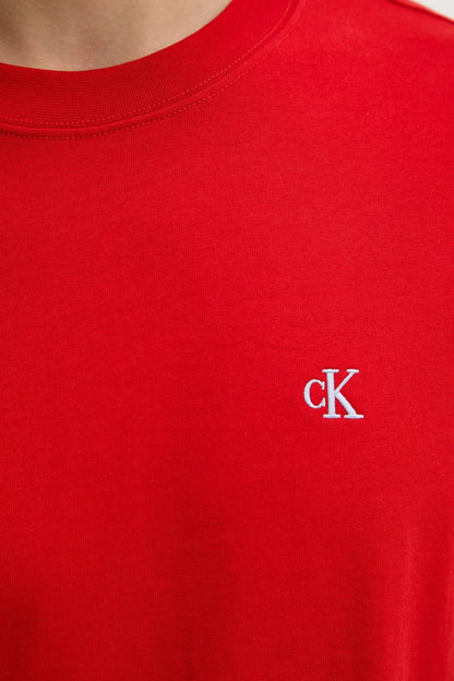 T-shirt CALVIN KLEIN Rossa con logo Bianco