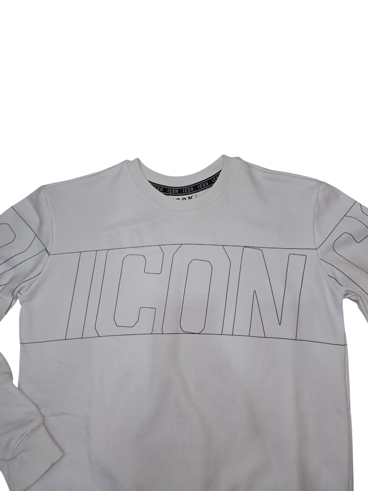 Felpa ICON Girocollo  c/logo outline cotone garzat