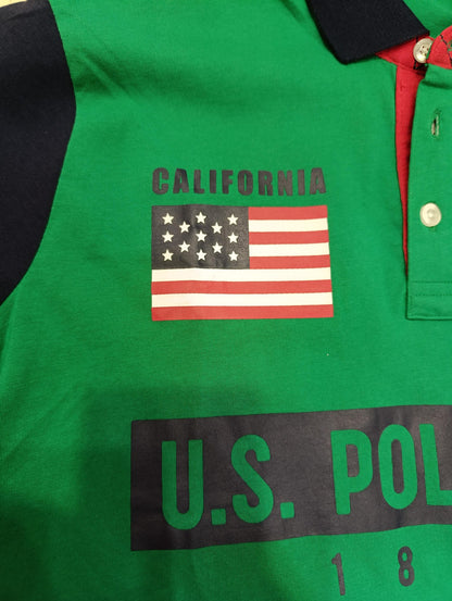 POLO U.S POLO ASSN  Maxi logo e bandiera  2 colori