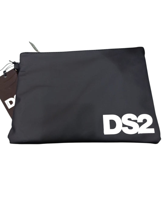 Pochette uomo nera DS2 con logo 3D A03