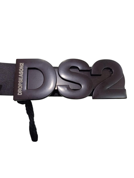 Cintura uomo nera DS2 con fibbia nera CL1