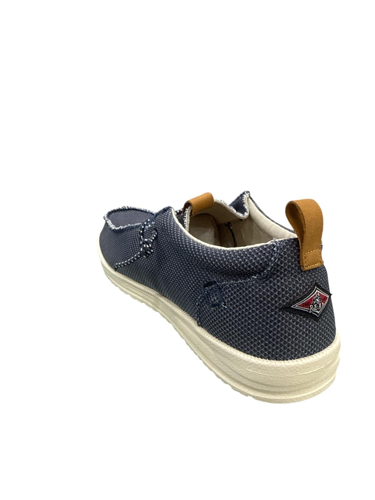Mocassino BEAR in tela Blue