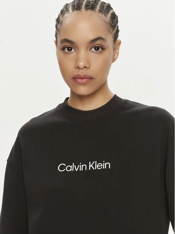 Felpa Calvin Klein Donna Felpata logo in gomma