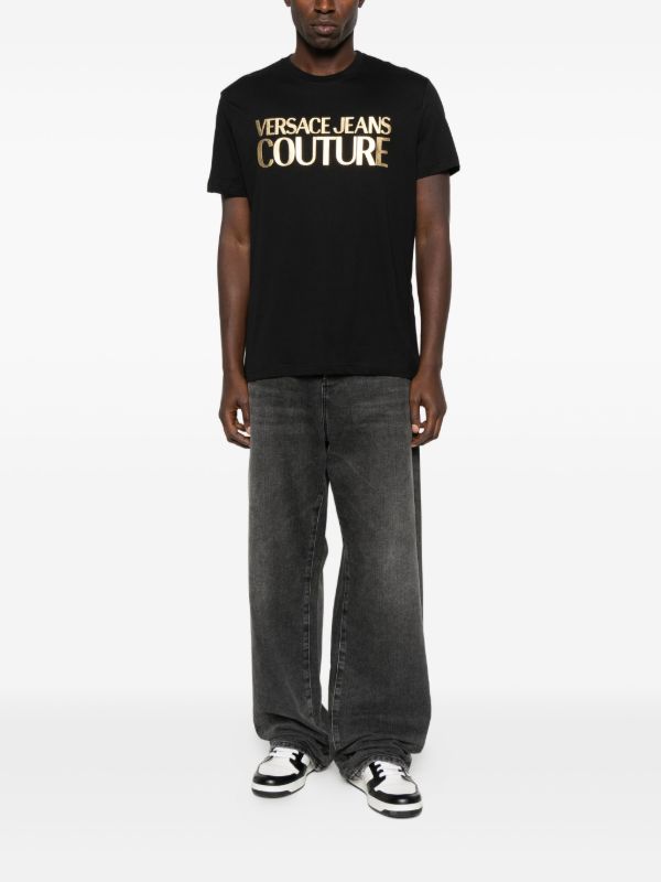 T-shirt VERSACE COUTURE con logo dorato centrale
