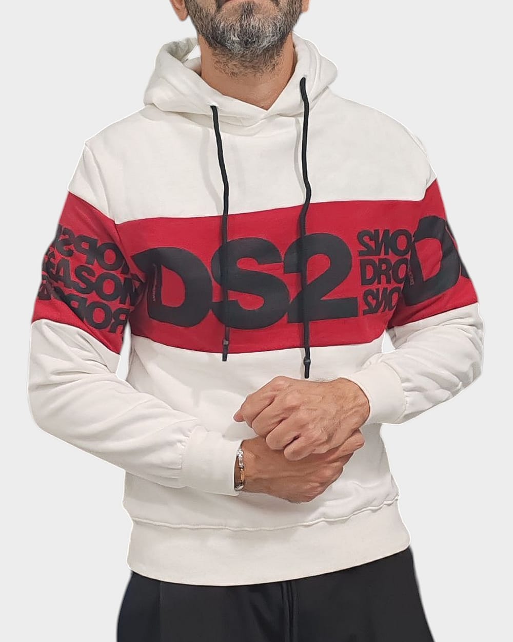 Felpa Drop Season2 Con maxi logo e fascia rossa