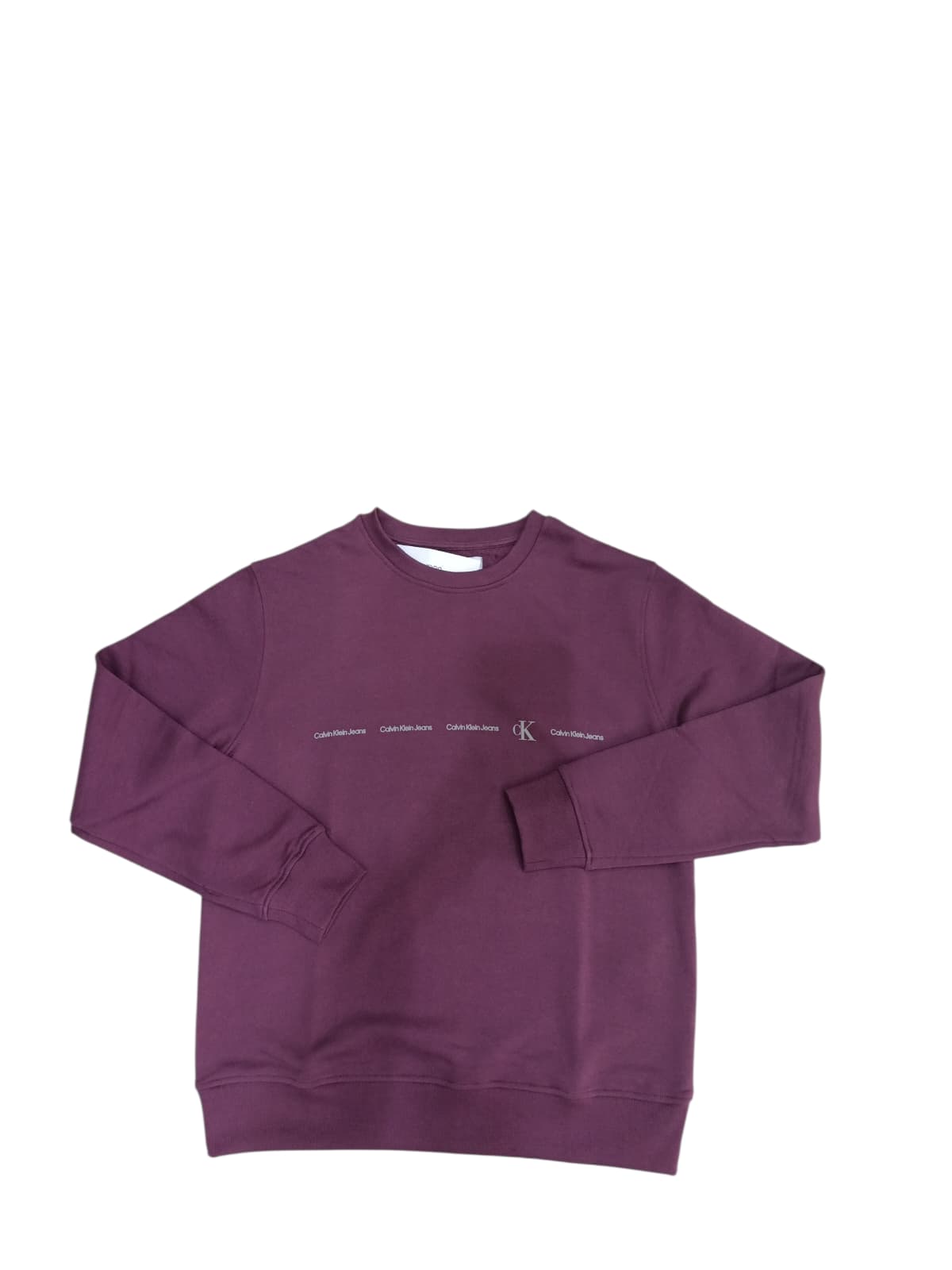 Felpa Calvin Klein Uomo logo retto in gomma